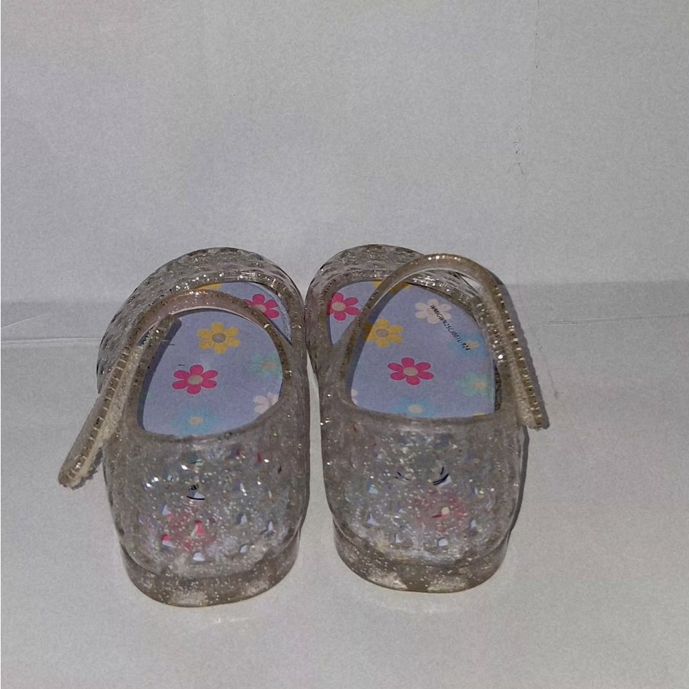 Glittery Kids Shoes with Floral Insole